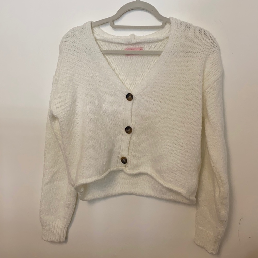 small cropped white sweater from urban!!